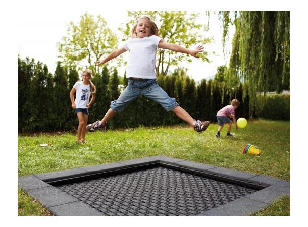 Eurotramp® Kids Trampoline Lekeplass Inkl. fallsikringsplater 150 x 150 cm